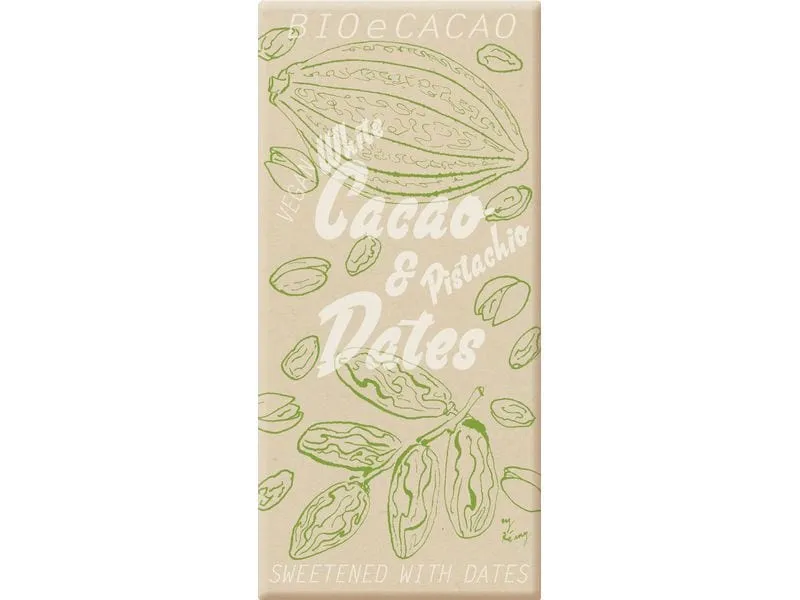 BioeCacao Tafelschokolade Dattelschokolade White Pistachio 90 g