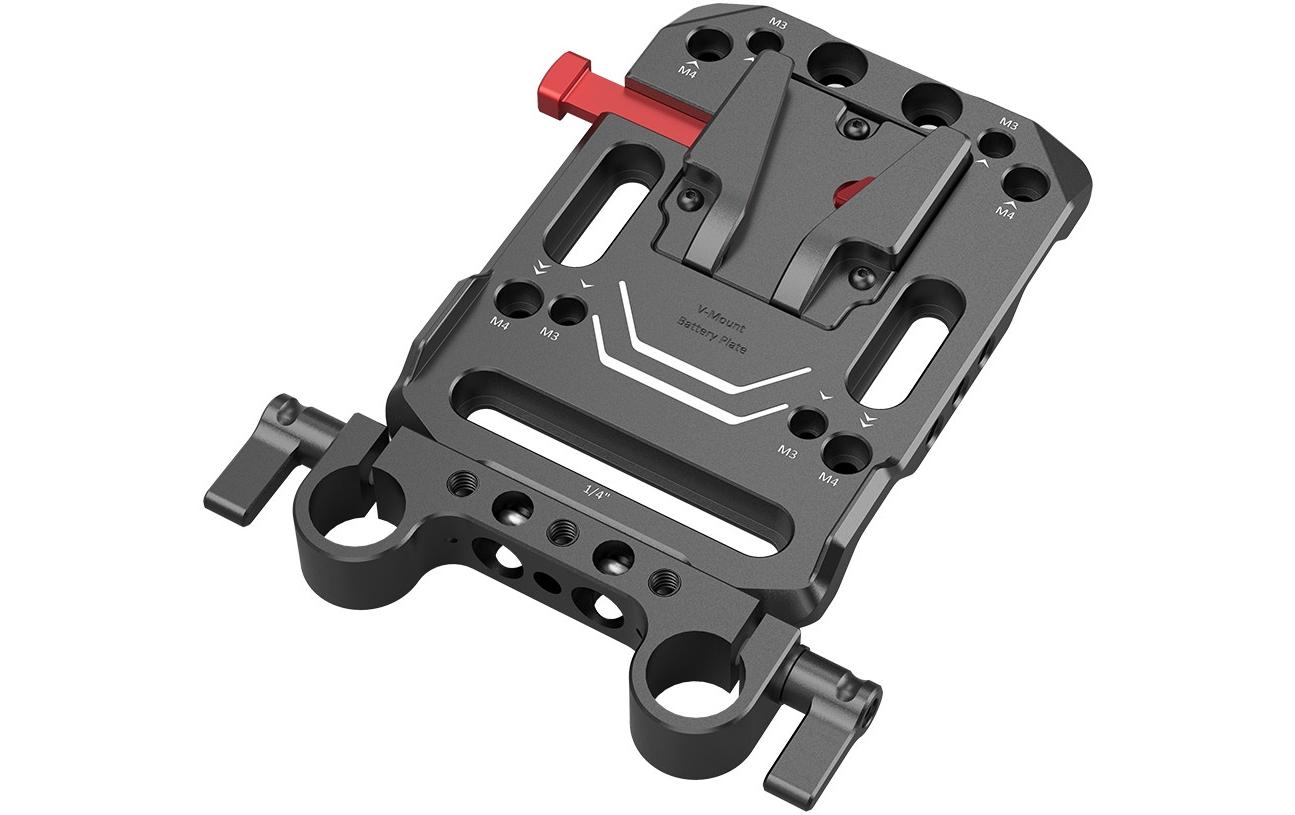Smallrig V-Mount-Akkuplatte mit doppelter 15-mm-Stangenklemme