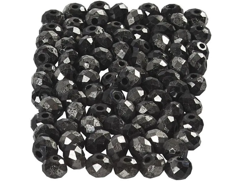 Creativ Company Glasschliffperlen 3 mm x 4 mm Schwarz