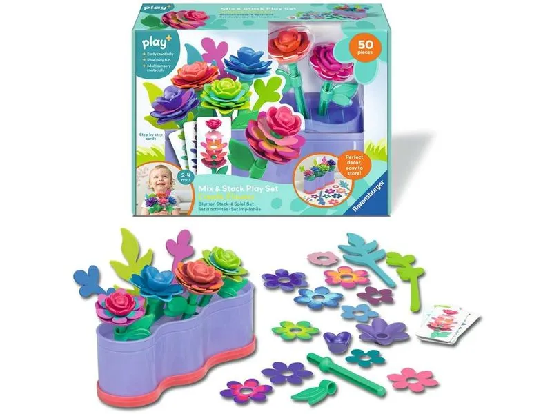 play+ Steck- und Spiel-Set Blumen