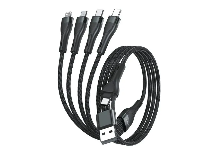 4smarts USB-C/A Multi-Ladekabel 4in2 1.2 m, Schwarz 4smarts USB-C/A Multi-Ladekabel 4in2 1.2 m, Schwarz