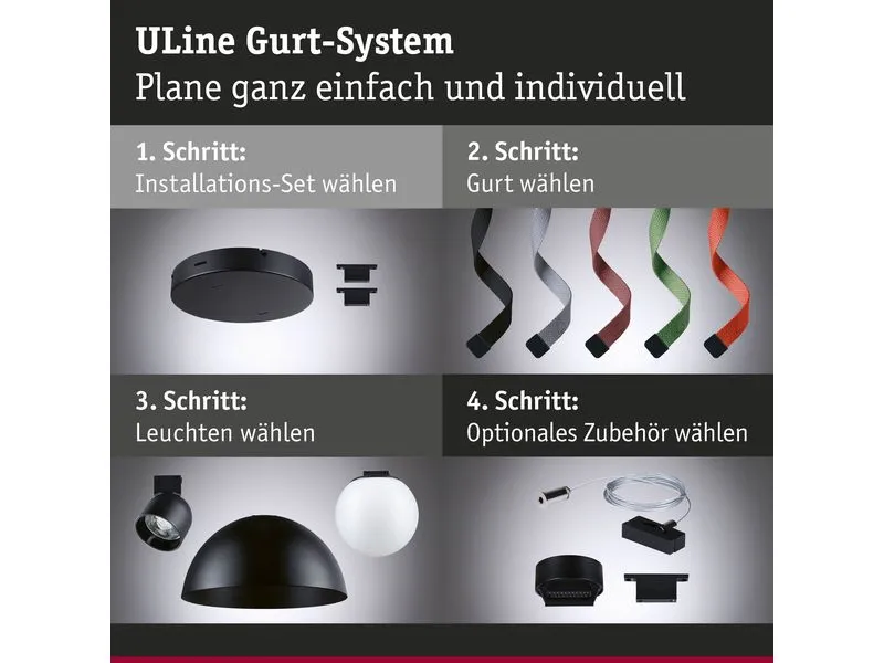 Paulmann ULine Pendel Ball 150 mm, 3000 K, 90 Ra, Aluminium, Schwarz