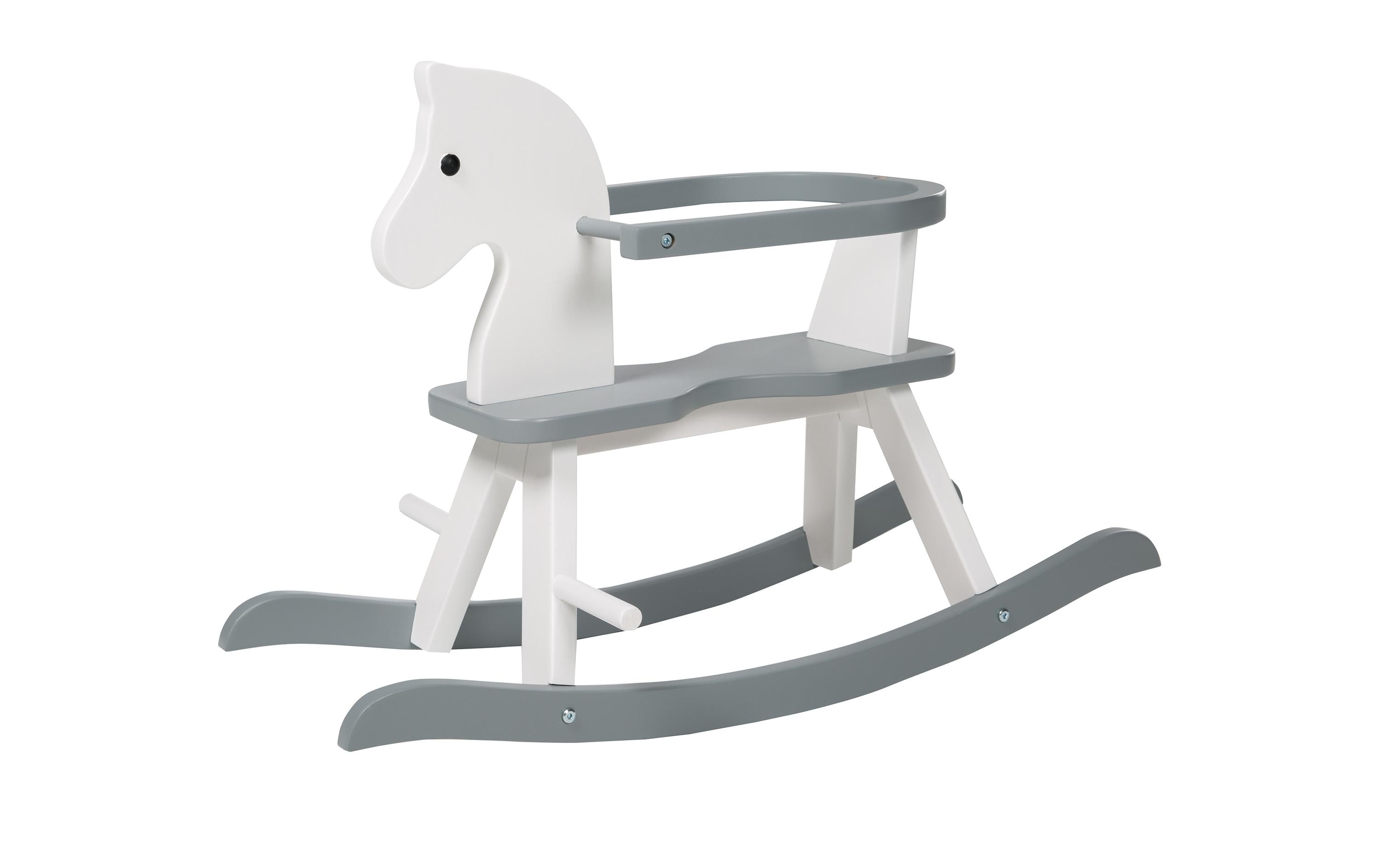 roba Schaukelpferd aus Massivholz Grau/Weiss