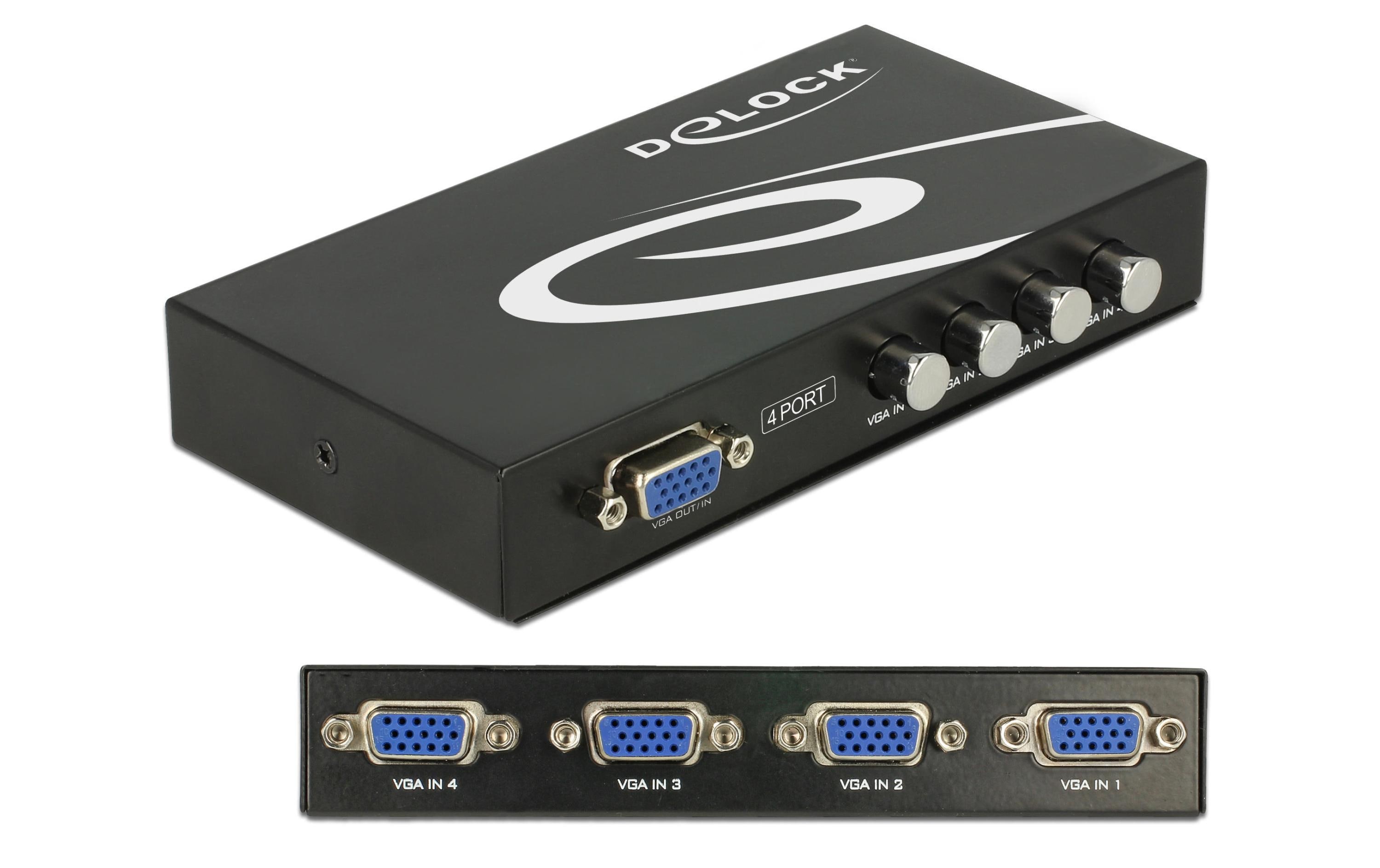 Delock VGA-Switchbox 4 Port ohne Audio Delock VGA-Switchbox 4 Port ohne Audio