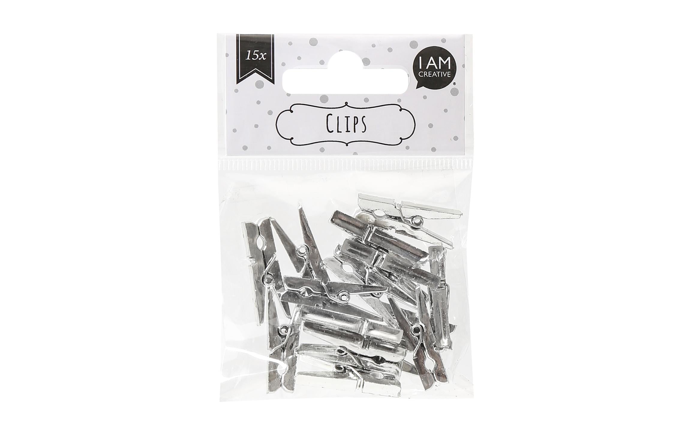 I AM CREATIVE Klammer 4 x 3 cm 15 Stück, Silber I AM CREATIVE Klammer 4 x 3 cm 15 Stück, Silber