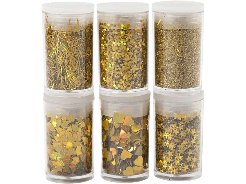 Creativ Company Glitzerset Gold, 6 x 5 g Creativ Company Glitzerset Gold, 6 x 5 g