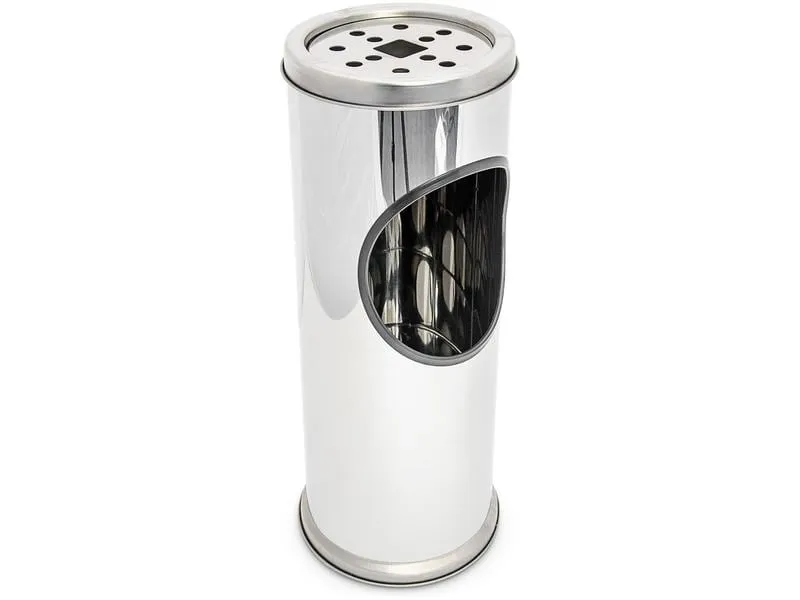 relaxdays Standascher aus Edelstahl Silber