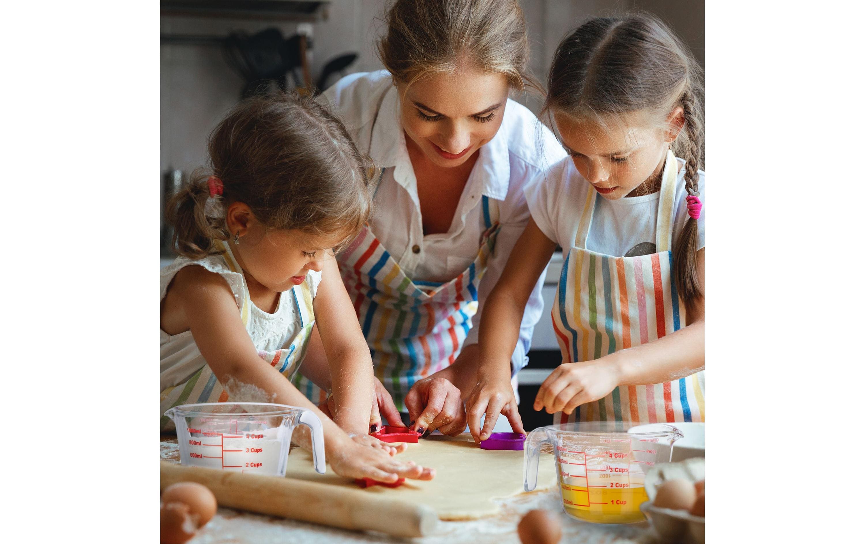 relaxdays Messbecher 1 L, Rot/Transparent