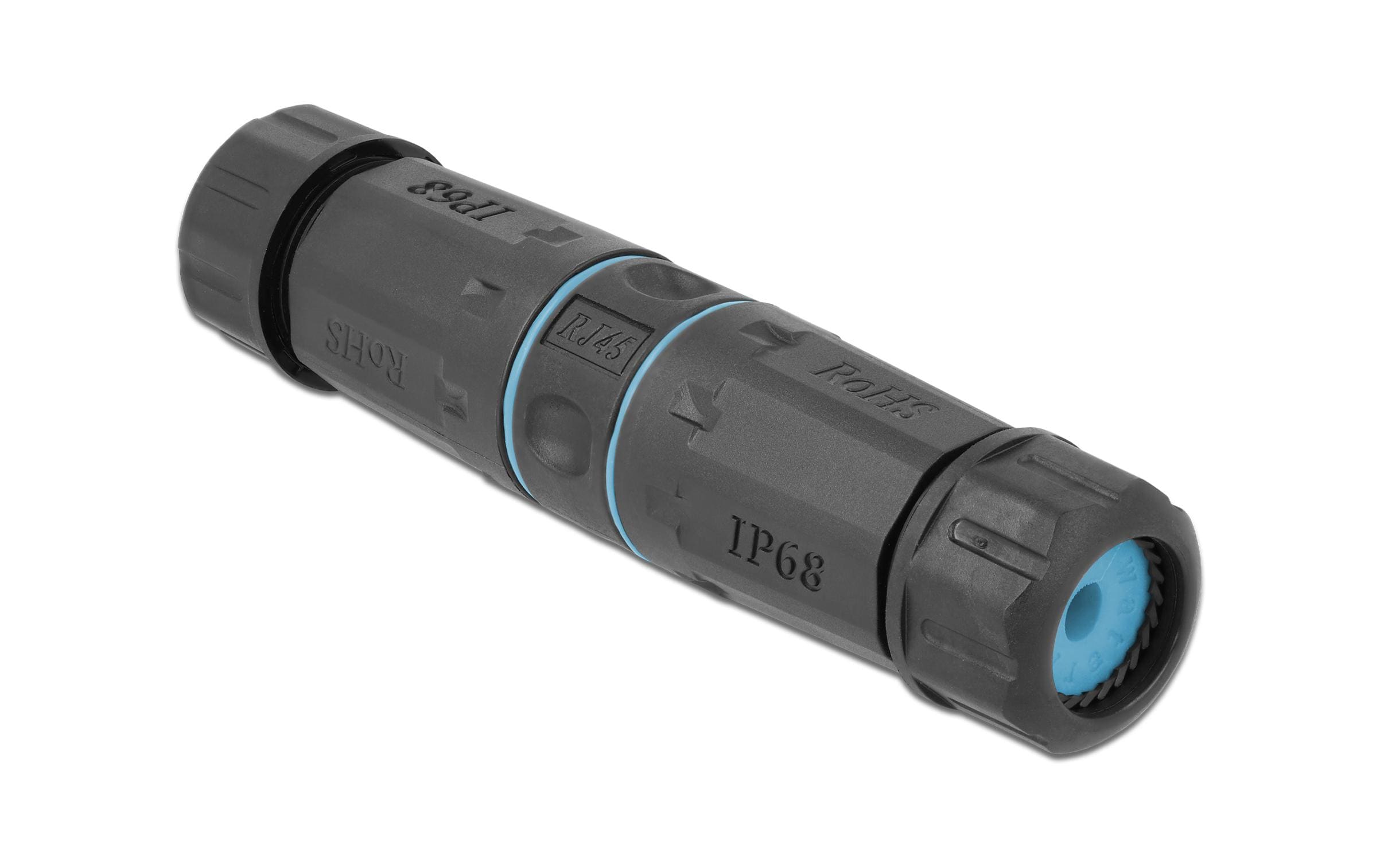 Delock Kupplung RJ-45, Cat.6A, blau, Wasserfest 1 Stück Delock Kupplung RJ-45, Cat.6A, blau, Wasserfest 1 Stück