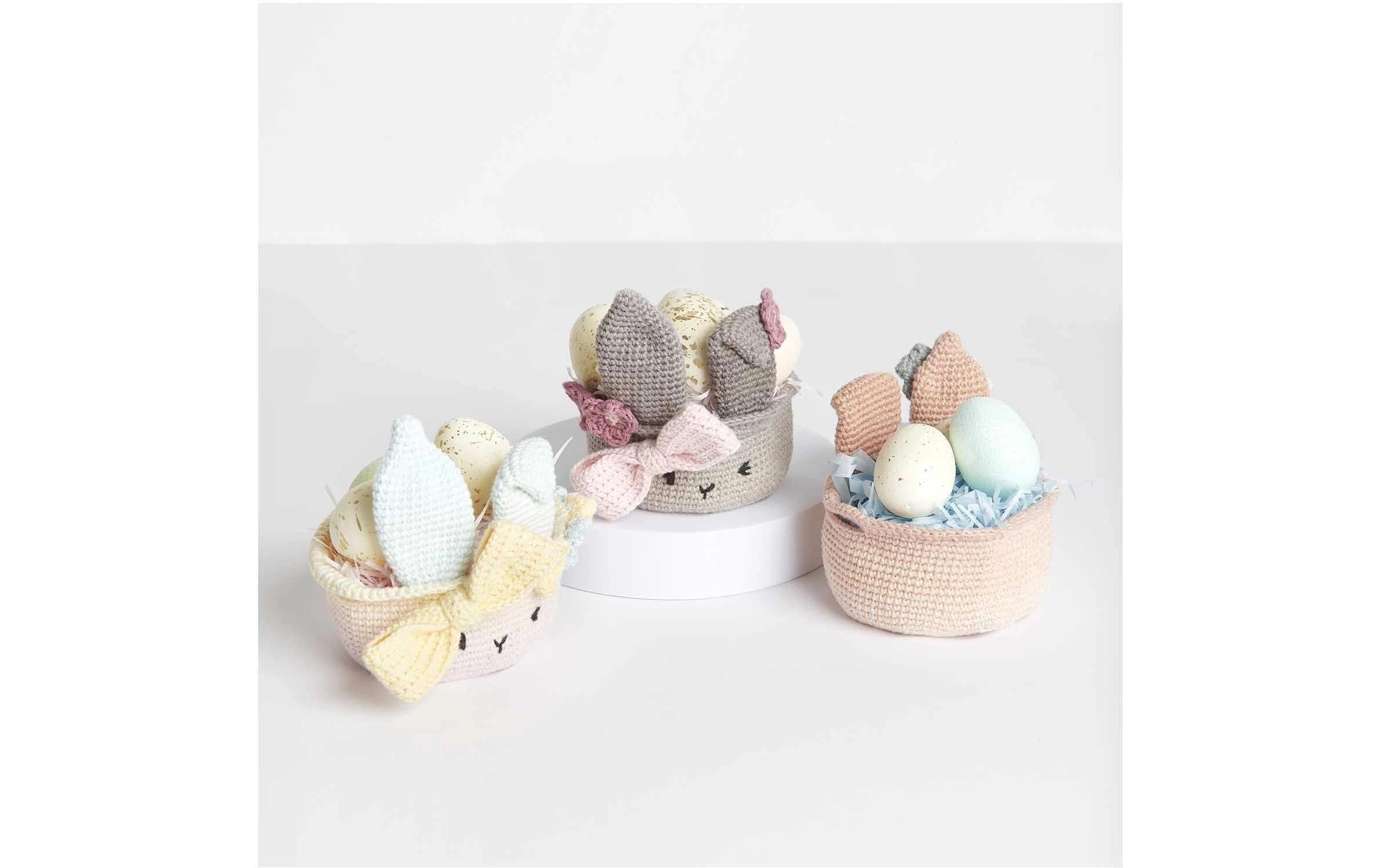 Rico Design Osterbastelset Häkeln Ricorumi Osterkörbchen, Pastell