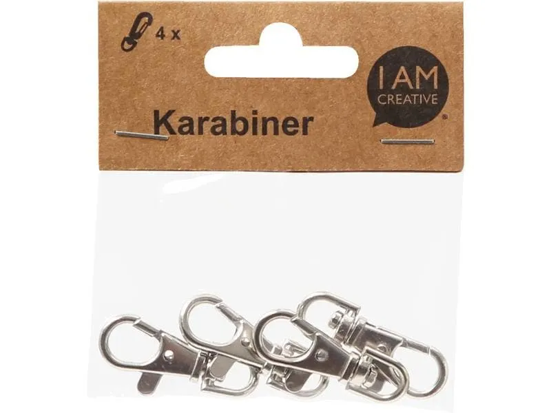lalana Anhänger mit Karabiner 38 x 15 mm, 4 Stück lalana Anhänger mit Karabiner 38 x 15 mm, 4 Stück