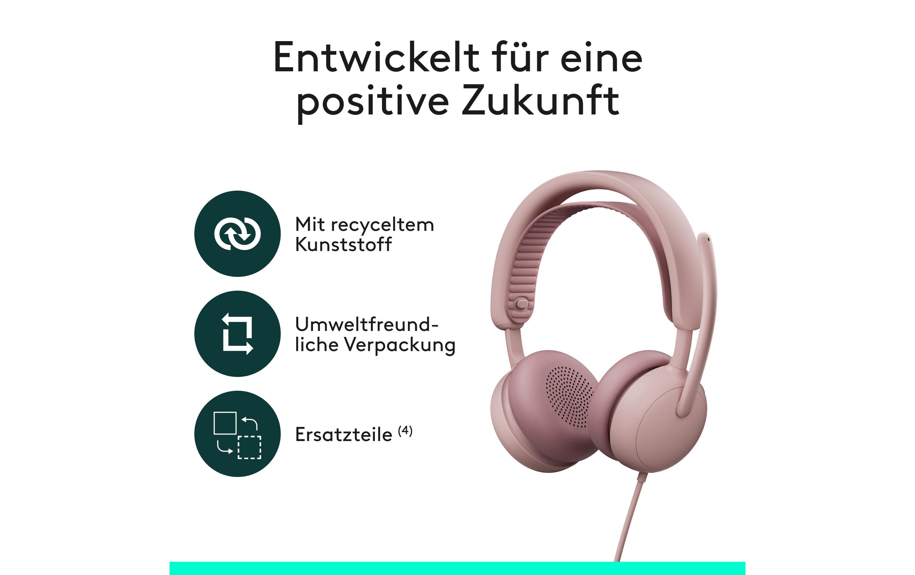 Logitech Headset Zone Wired 2 Rosa Logitech Headset Zone Wired 2 Rosa