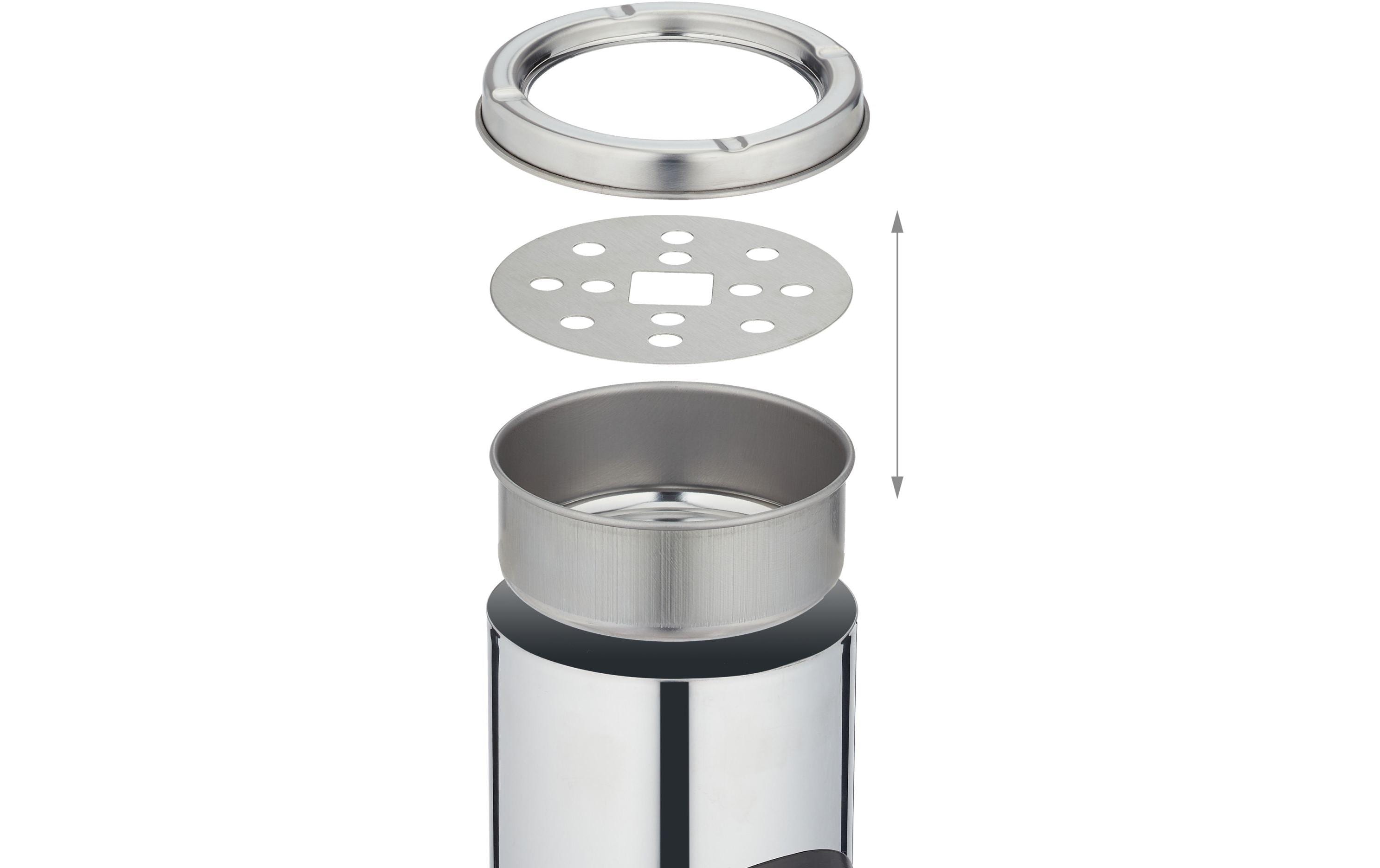 relaxdays Standascher aus Edelstahl Silber