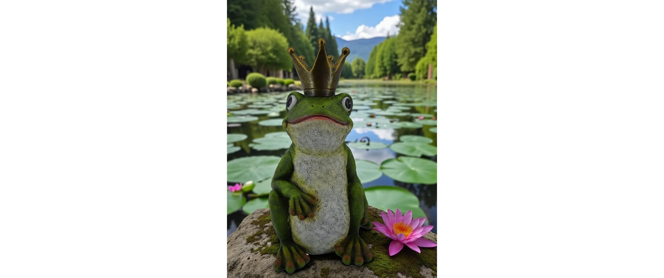 Dameco Dekofigur Froschkönig sitzend 14 x 15 x 32 cm