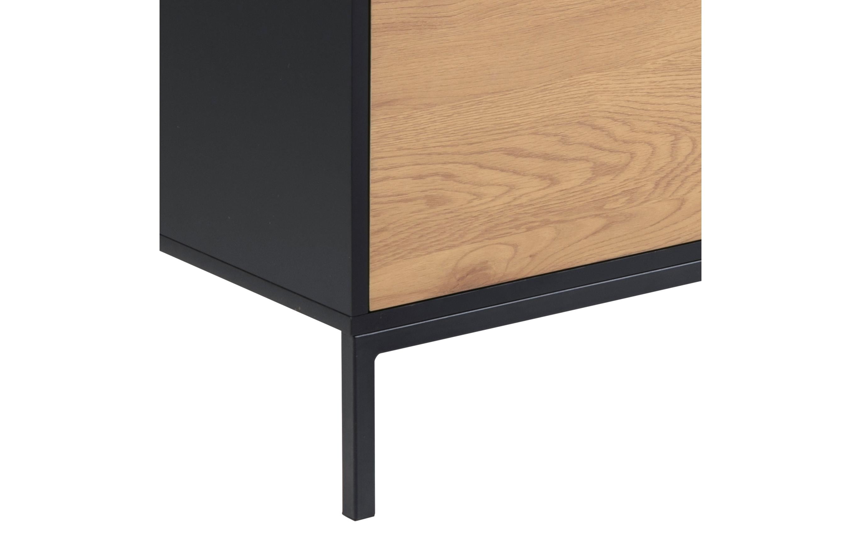 AC Design TV-Möbel Seaford 140 x 40 x 45 cm, Nature/Schwarz