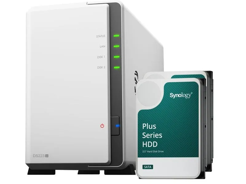 Synology NAS DS223j 2-bay Synology Plus HDD 12 TB Synology NAS DS223j 2-bay Synology Plus HDD 12 TB