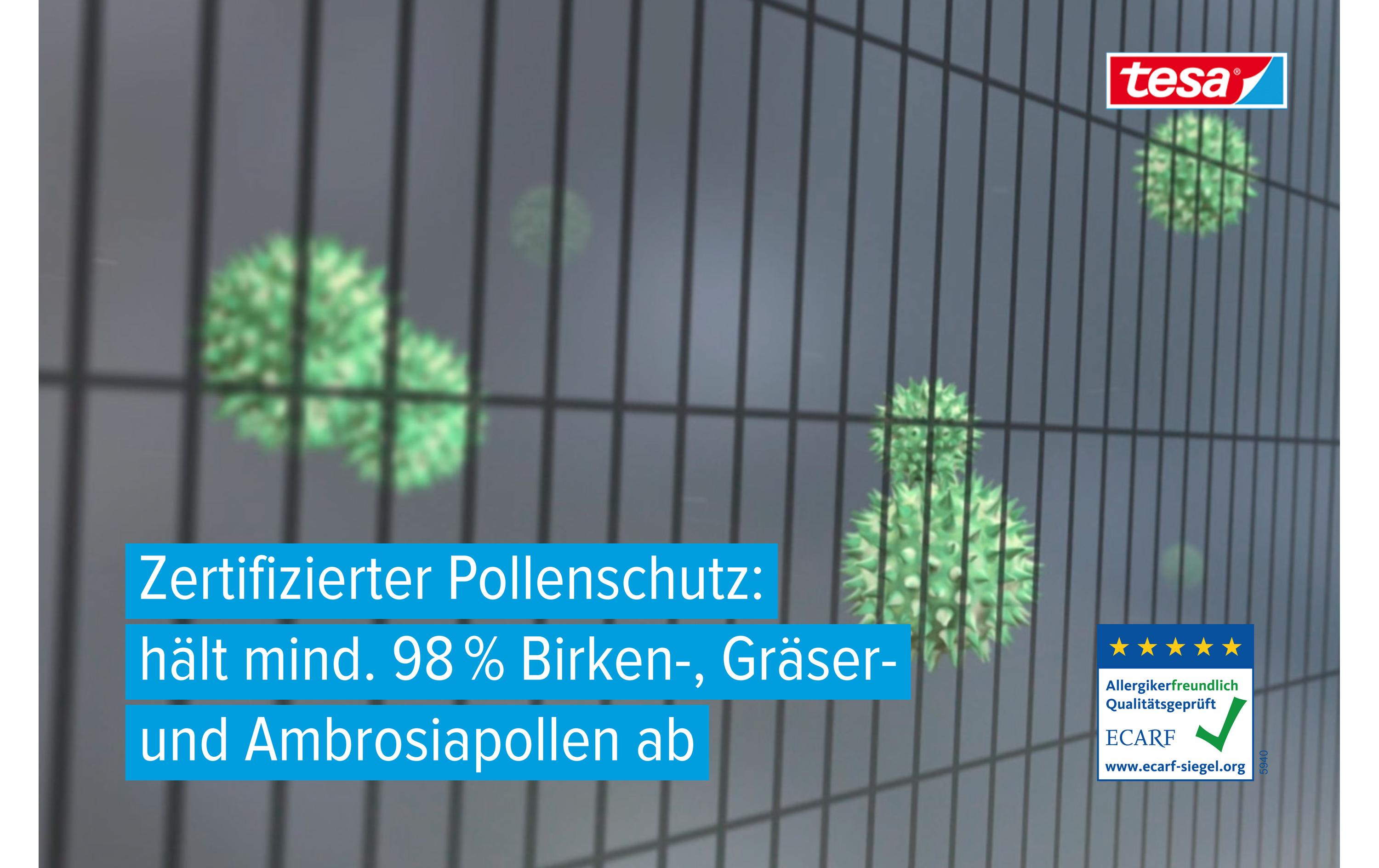 tesa Pollenschutzgitter 120 x 240 cm, Anthrazit-transparent