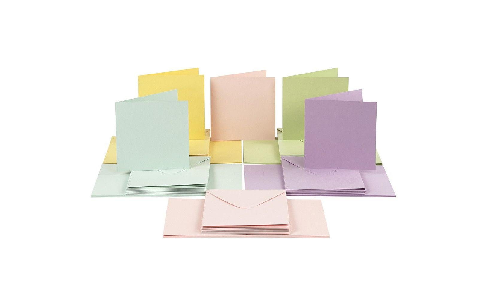 Creativ Company Blankokarte 15 x 15 cm 50 Sets, Pastell