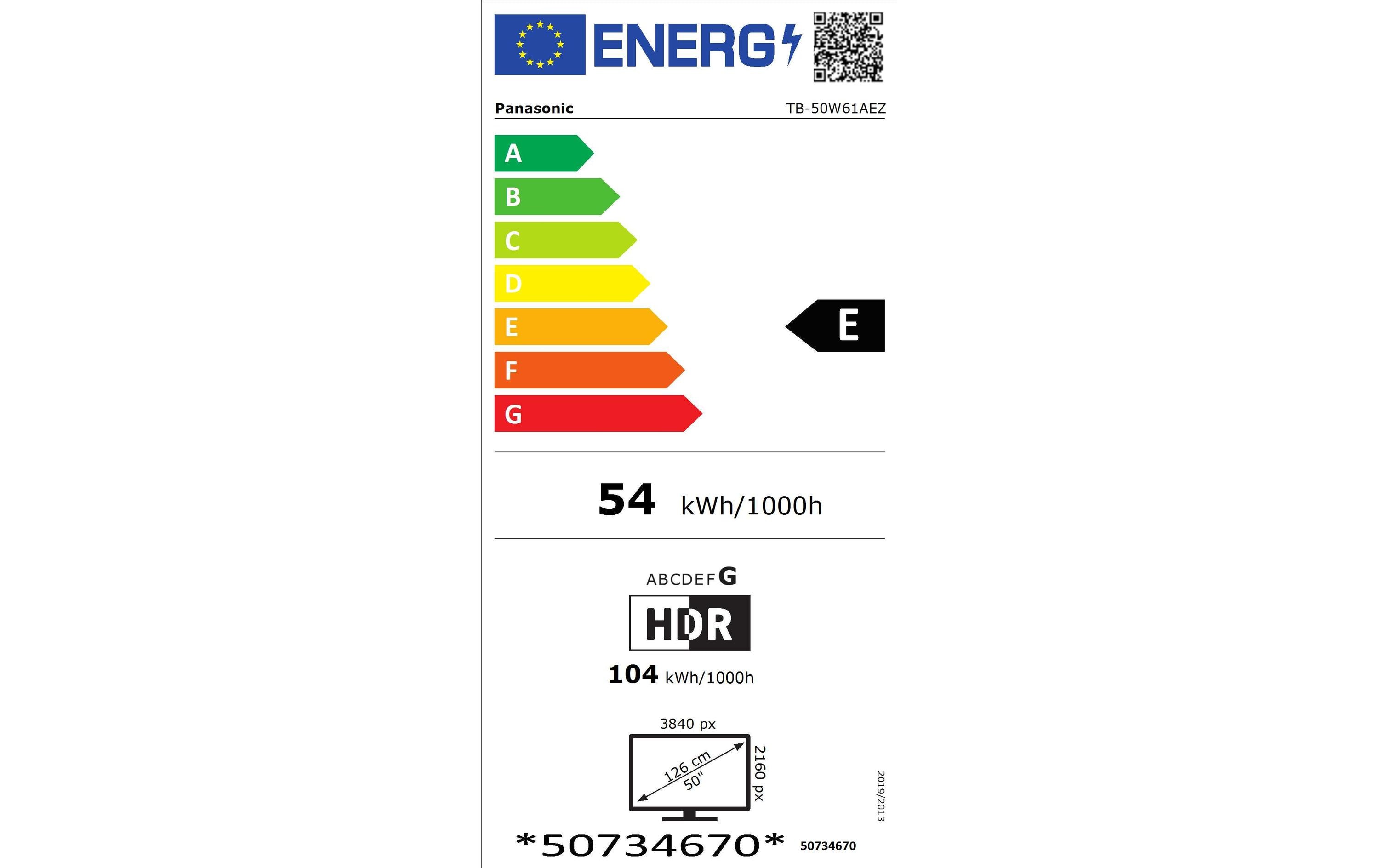 Panasonic TV TB-50W61AEZ 50, 3840 x 2160 (Ultra HD 4K), LED-LCD