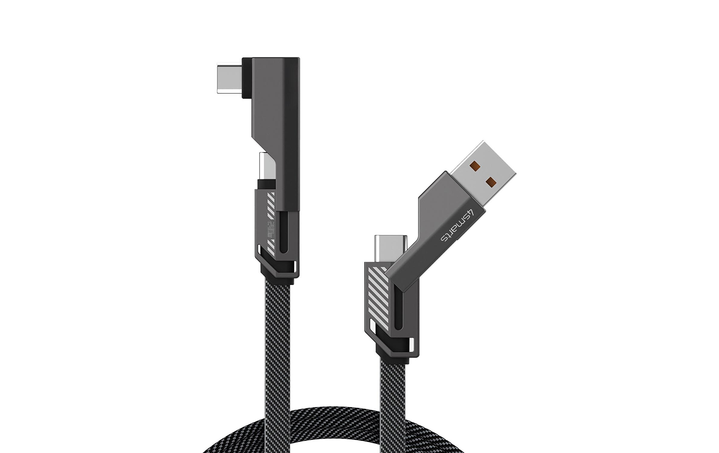 4smarts ComboCord Flat Right Angle 240W USB A/USB C - USB C 1.5 m 4smarts ComboCord Flat Right Angle 240W USB A/USB C - USB C 1.5 m