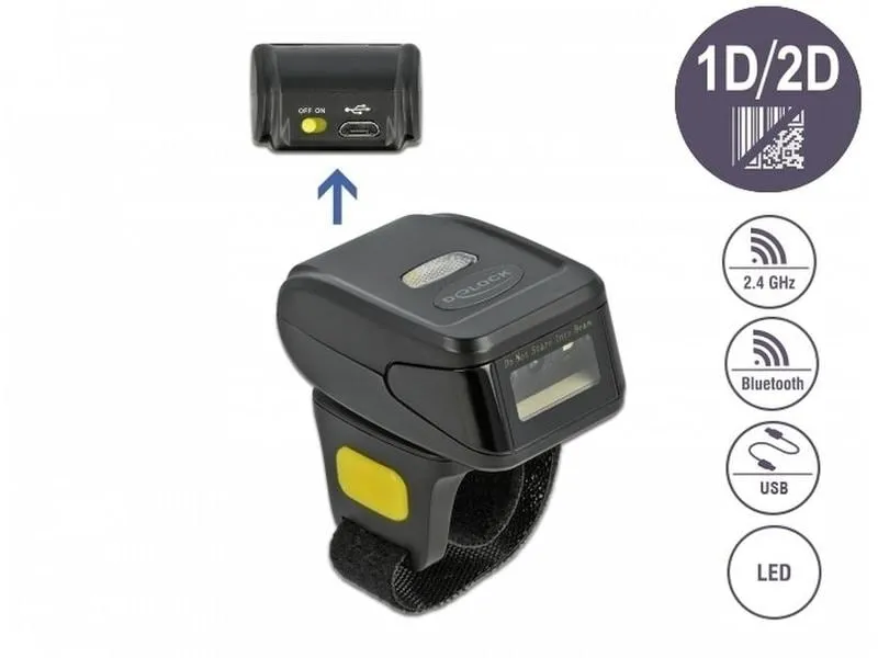Delock Barcode Scanner Fingerring 90508 – 1D / 2D Delock Barcode Scanner Fingerring 90508 – 1D / 2D