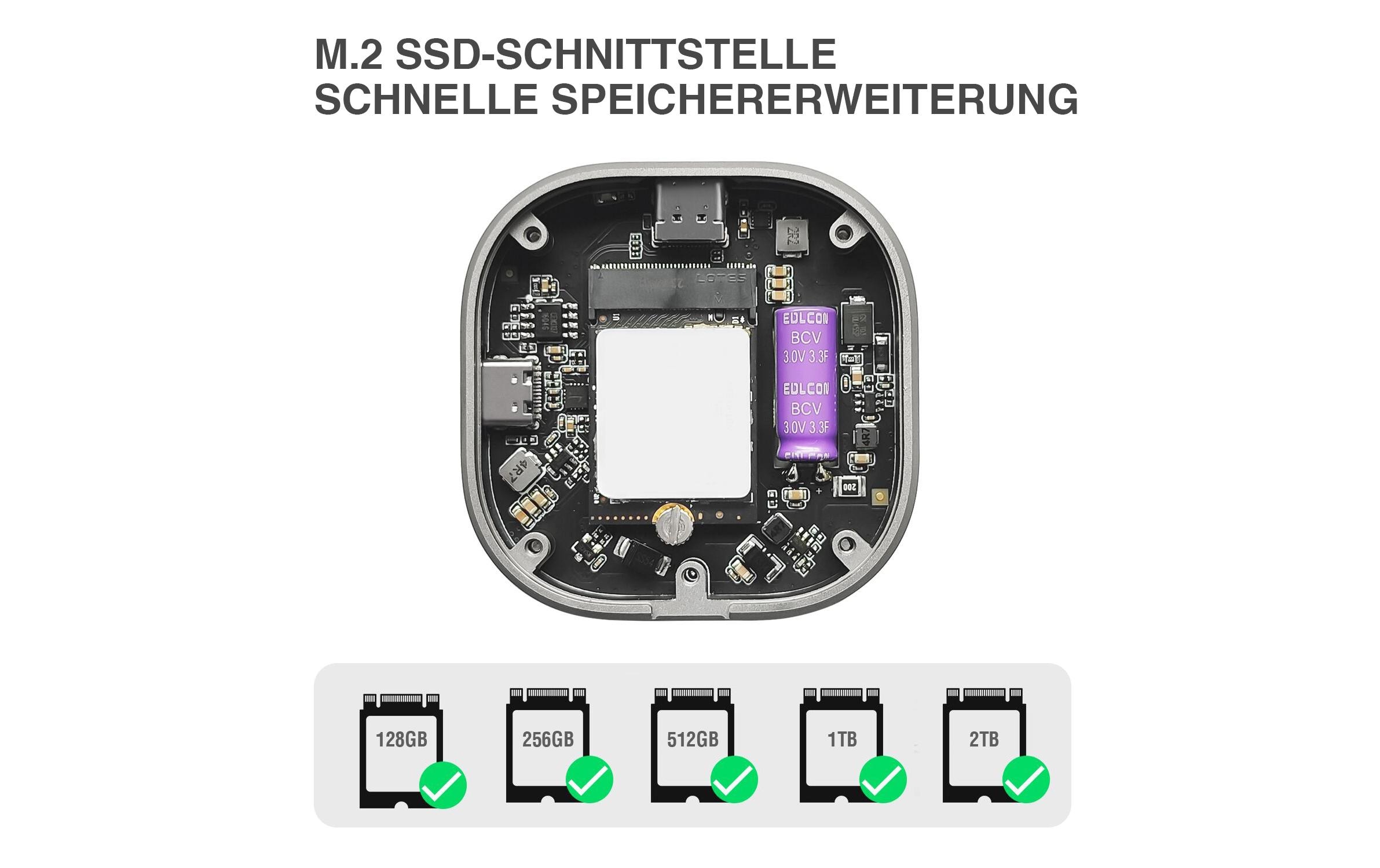 4smarts Magnetisches SSD-Gehäuse Kickstand MagSafe-kompatibel grau