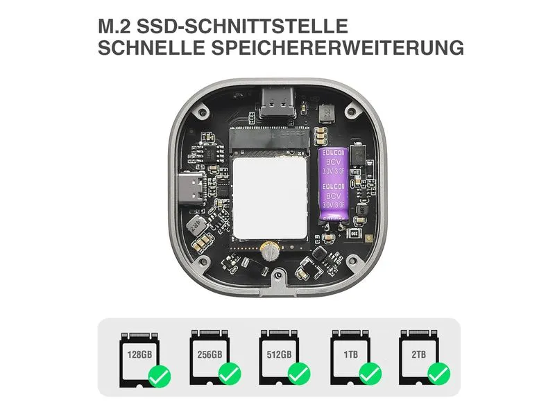 4smarts Magnetisches SSD-Gehäuse Kickstand MagSafe-kompatibel grau