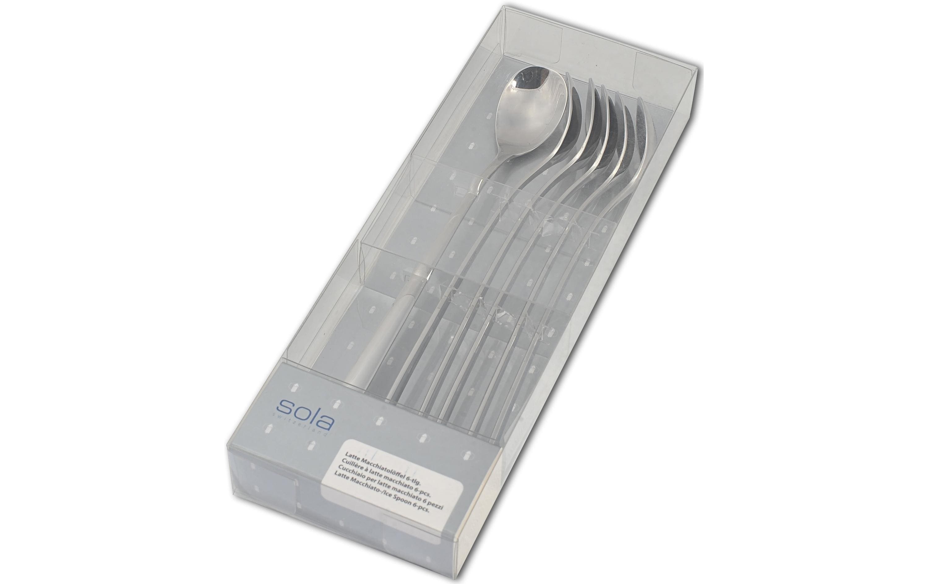 Sola Latte Macchiato Löffel 6 Stück, Silber