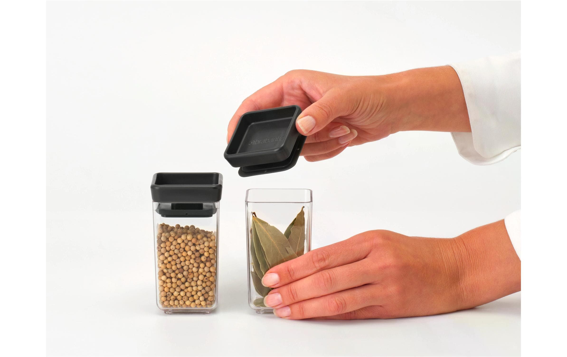 Brabantia Vorratsdose Tasty+ 0.3 l, Dunkelgrau/Transparent