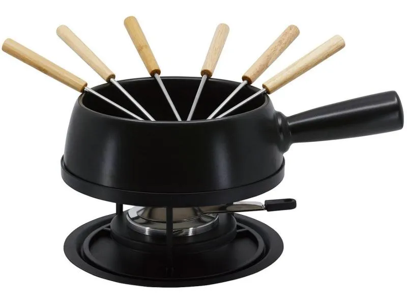 Kadastar Käsefondue-Set Medium Pure 9 Teile, Schwarz Kadastar Käsefondue-Set Medium Pure 9 Teile, Schwarz