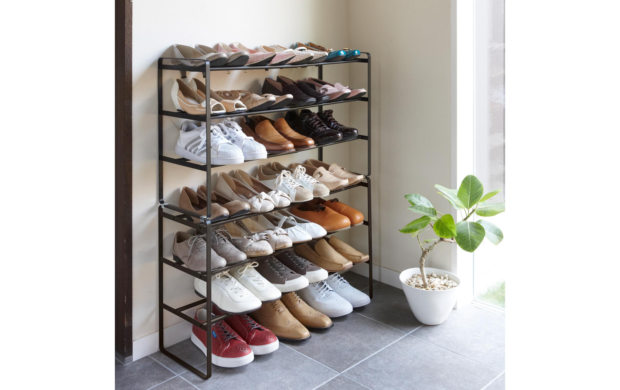 Yamazaki Schuhregal Tower 41 x 25 x 46 cm, Schwarz