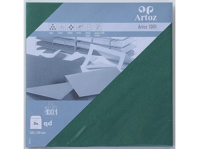 Artoz Couvert 1001, 16 x 16 cm, 5 Stück, Racinggreen Artoz Couvert 1001, 16 x 16 cm, 5 Stück, Racinggreen