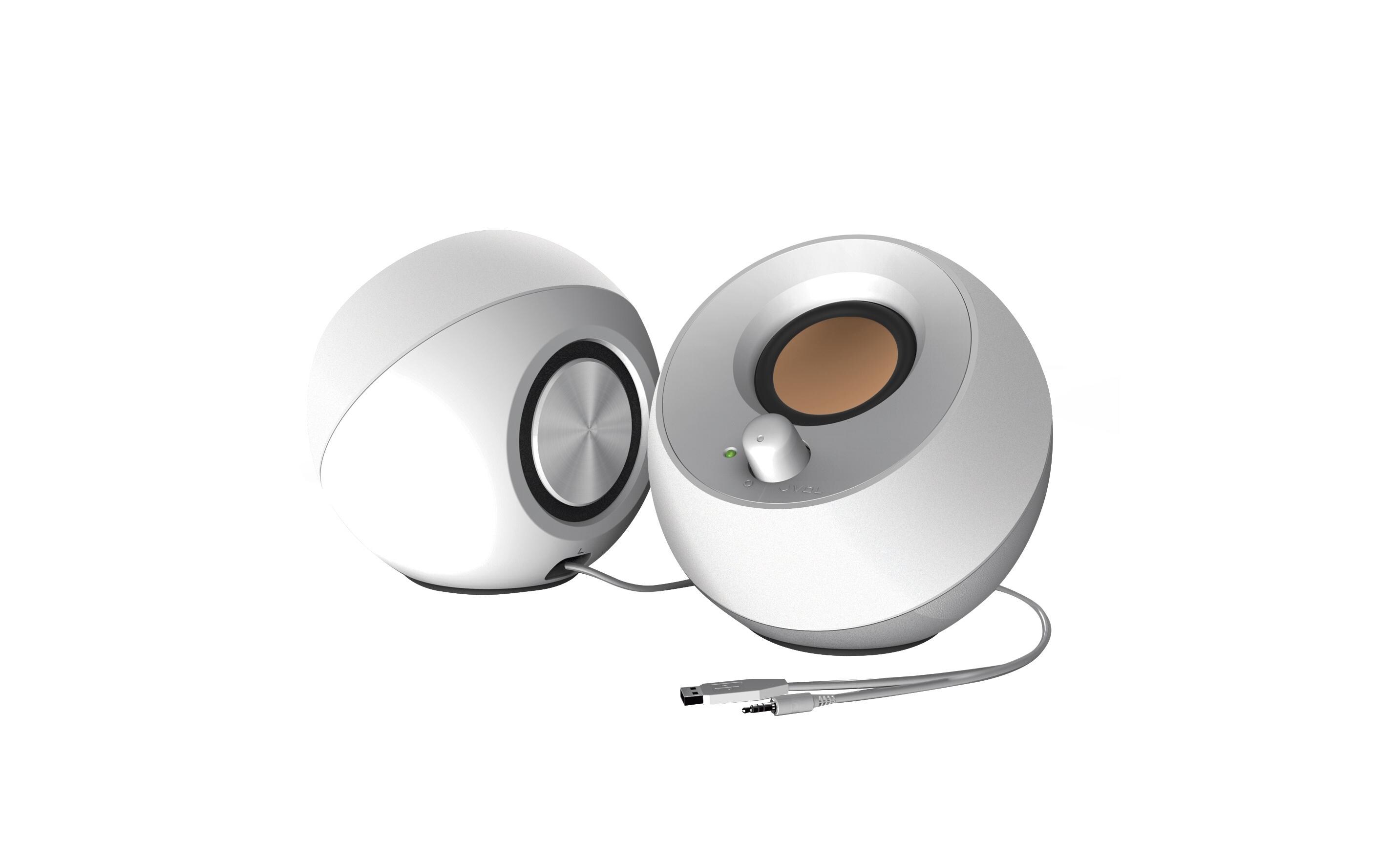 CREATIVE PC-Lautsprecher Pebble weiss