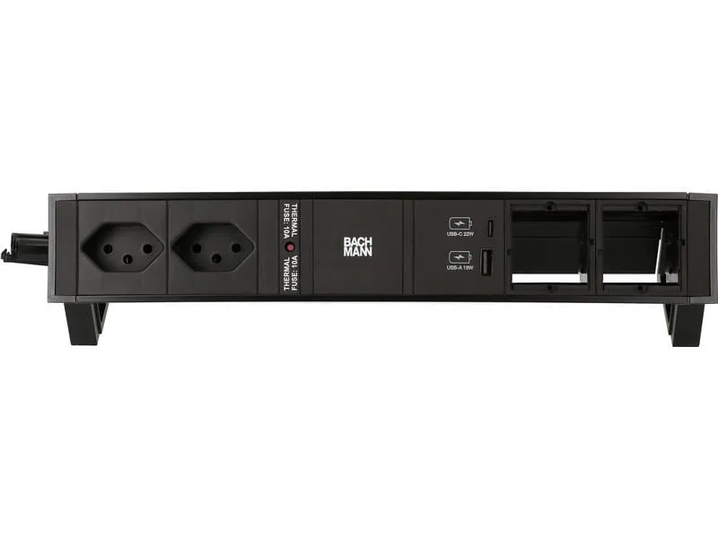 Bachmann Tischsteckdosenleiste DESK 2, 2x T13, 1x USB A/C, 2x Custom Bachmann Tischsteckdosenleiste DESK 2, 2x T13, 1x USB A/C, 2x Custom