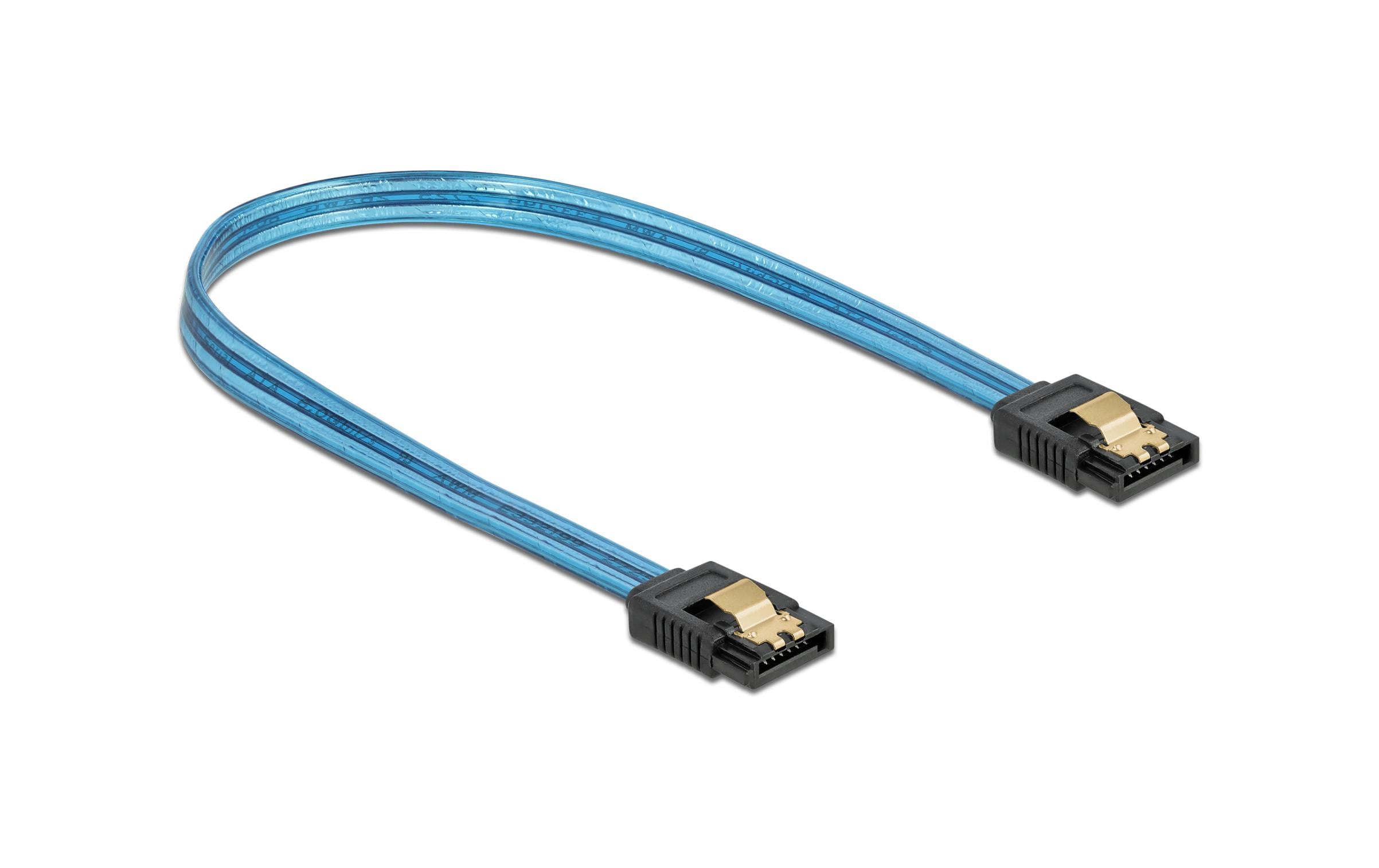 Delock SATA-Kabel UV Leuchteffekt blau 20 cm Delock SATA-Kabel UV Leuchteffekt blau 20 cm