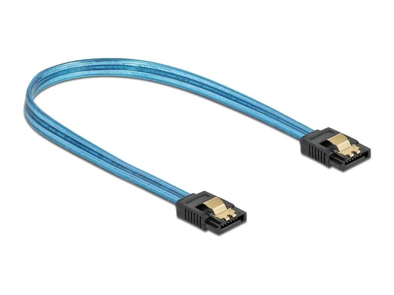 Delock SATA-Kabel UV Leuchteffekt blau 20 cm Delock SATA-Kabel UV Leuchteffekt blau 20 cm