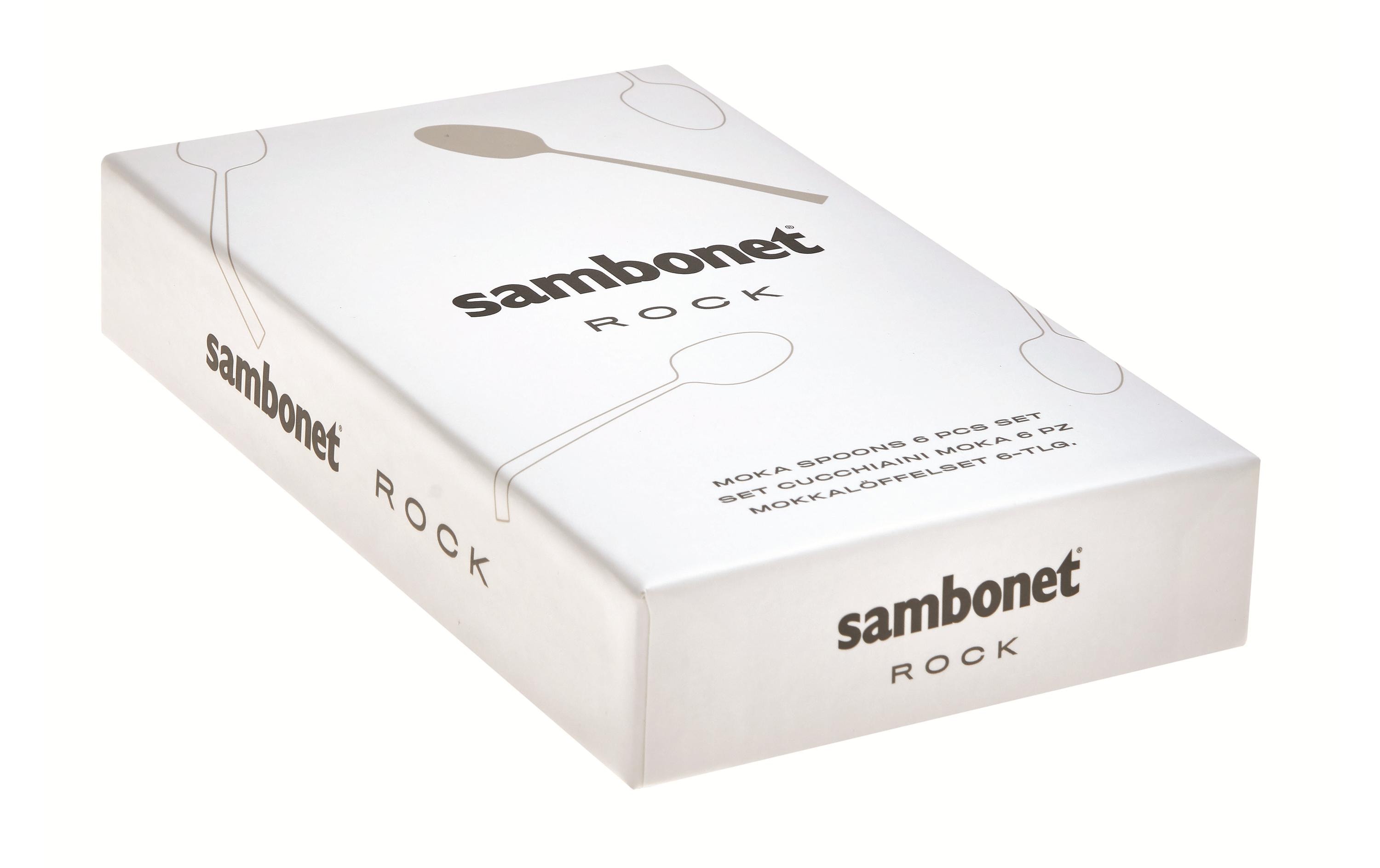 Sambonet Espressolöffel Rock 6 Stück, Silber