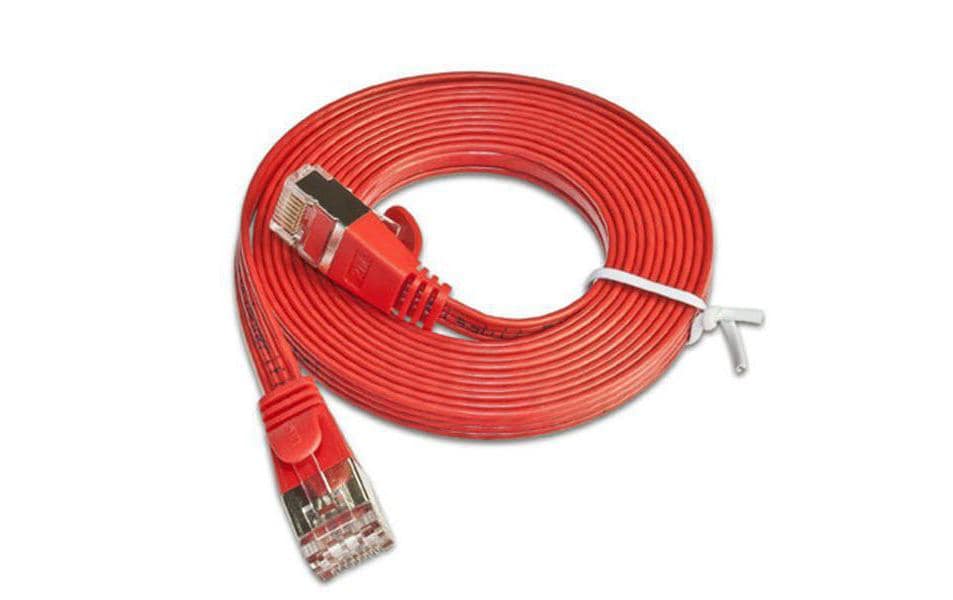 SLIM Slimpatchkabel RJ-45 - RJ-45, Cat 6, STP, 1 m, Rot