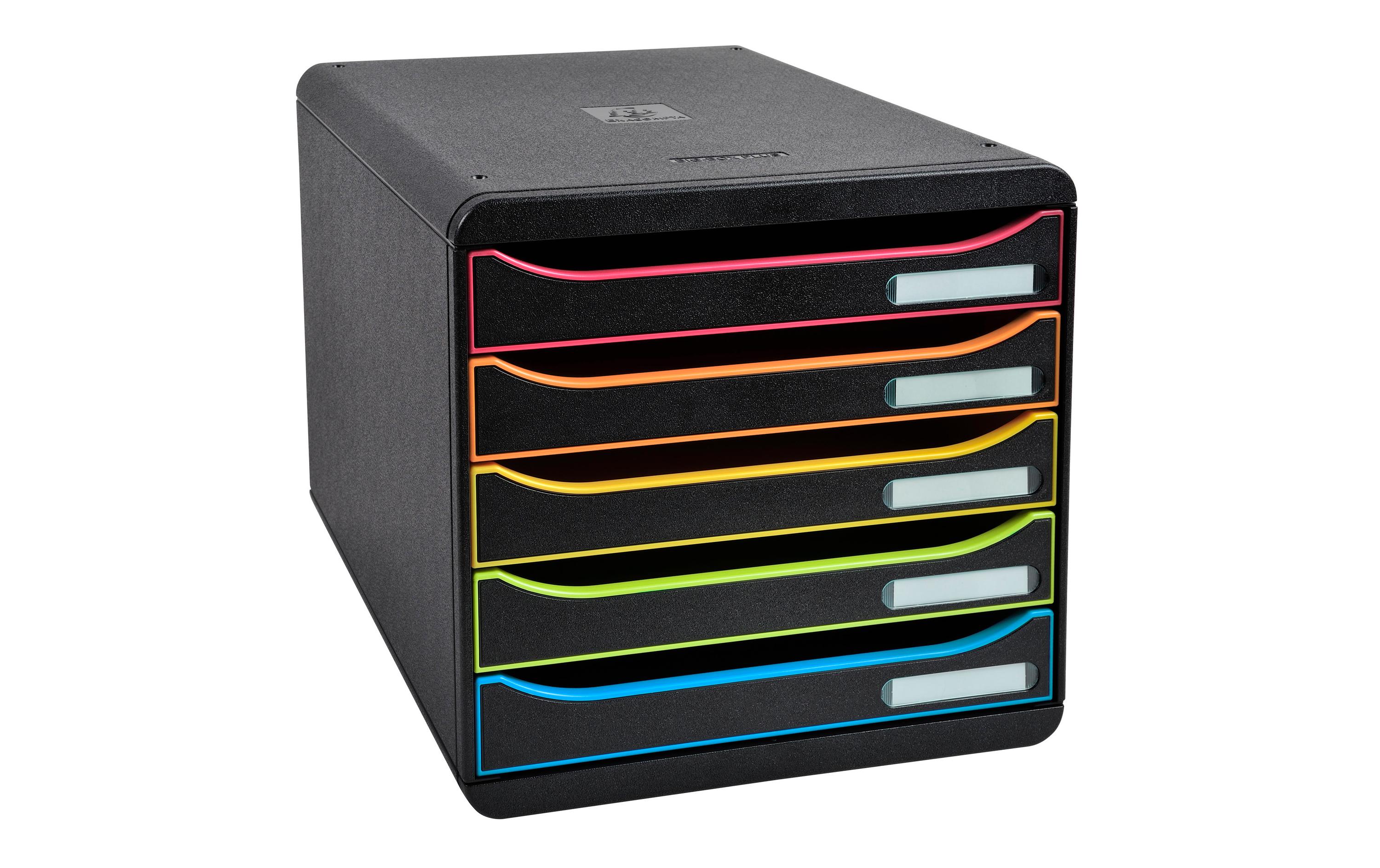 Exacompta Schubladenbox Big Box Plus 5 Schubladen, Schwarz