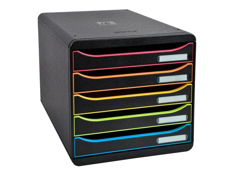 Exacompta Schubladenbox Big Box Plus 5 Schubladen, Schwarz Exacompta Schubladenbox Big Box Plus 5 Schubladen, Schwarz