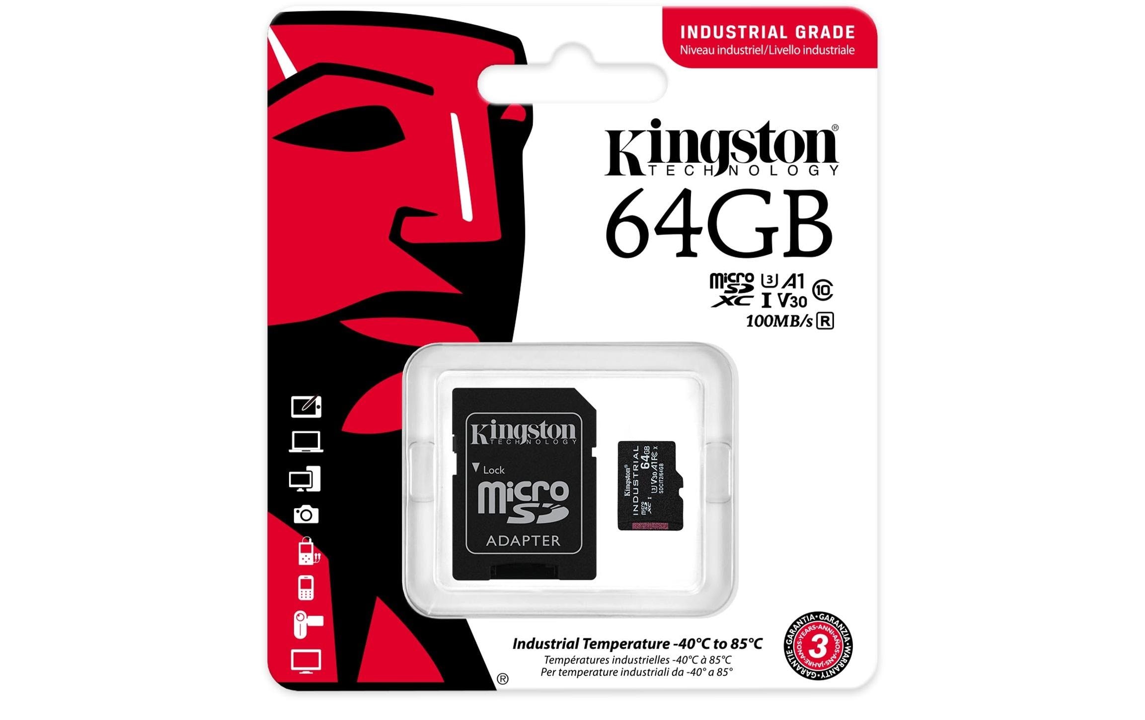 Kingston microSDHC-Karte Industrial UHS-I 64 GB