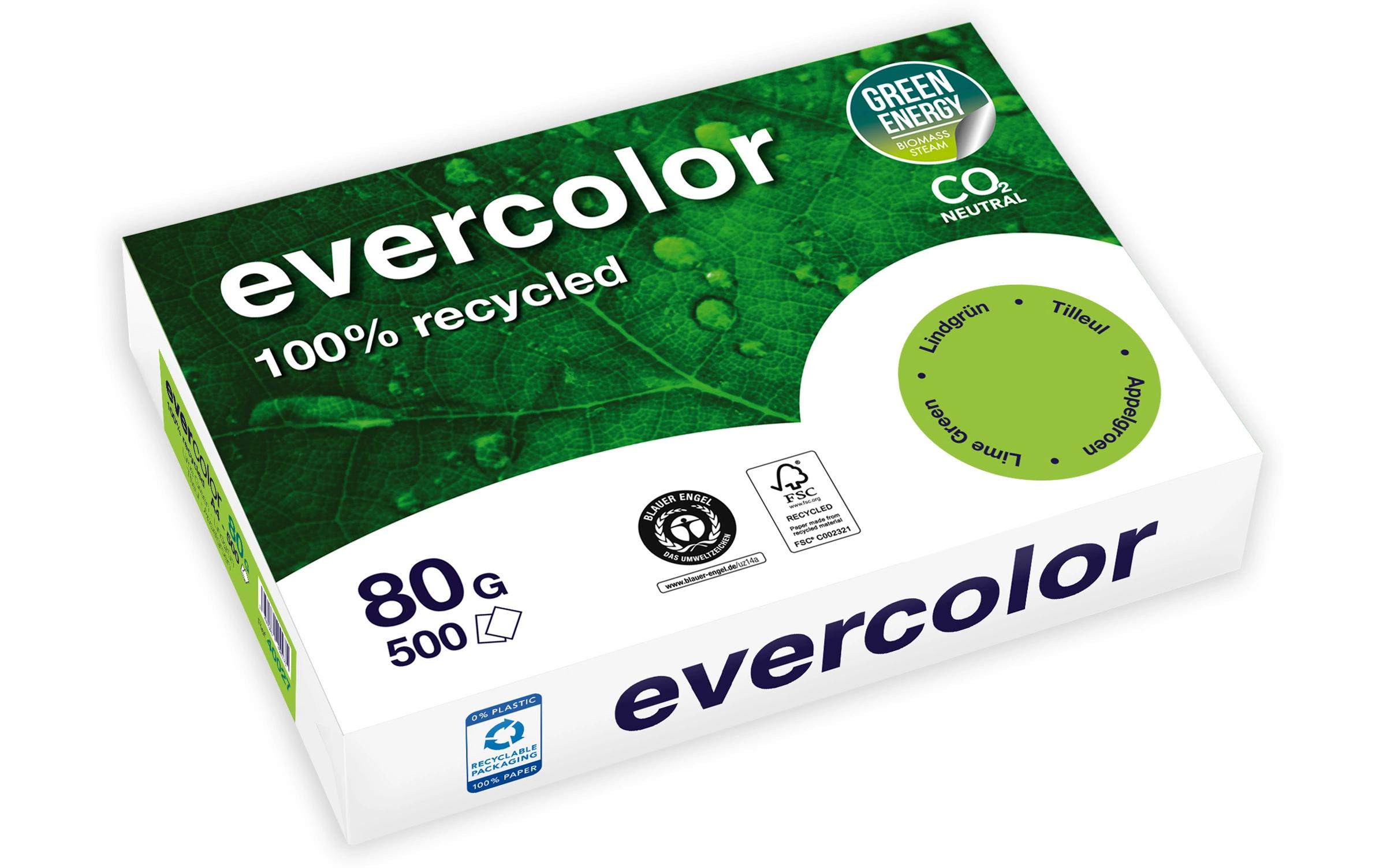Clairefontaine Kopierpapier Evercolor A4, Lindengrün, 80 g/m²,500 Blatt