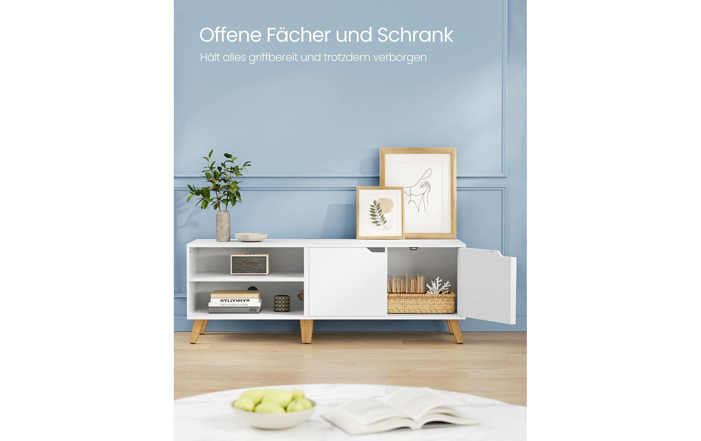 VASAGLE TV-Möbel 140 x 40 x 45 cm, Weiss