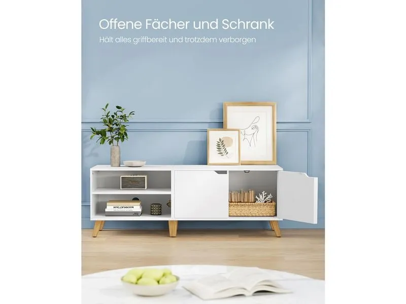 VASAGLE TV-Möbel 140 x 40 x 45 cm, Weiss VASAGLE TV-Möbel 140 x 40 x 45 cm, Weiss