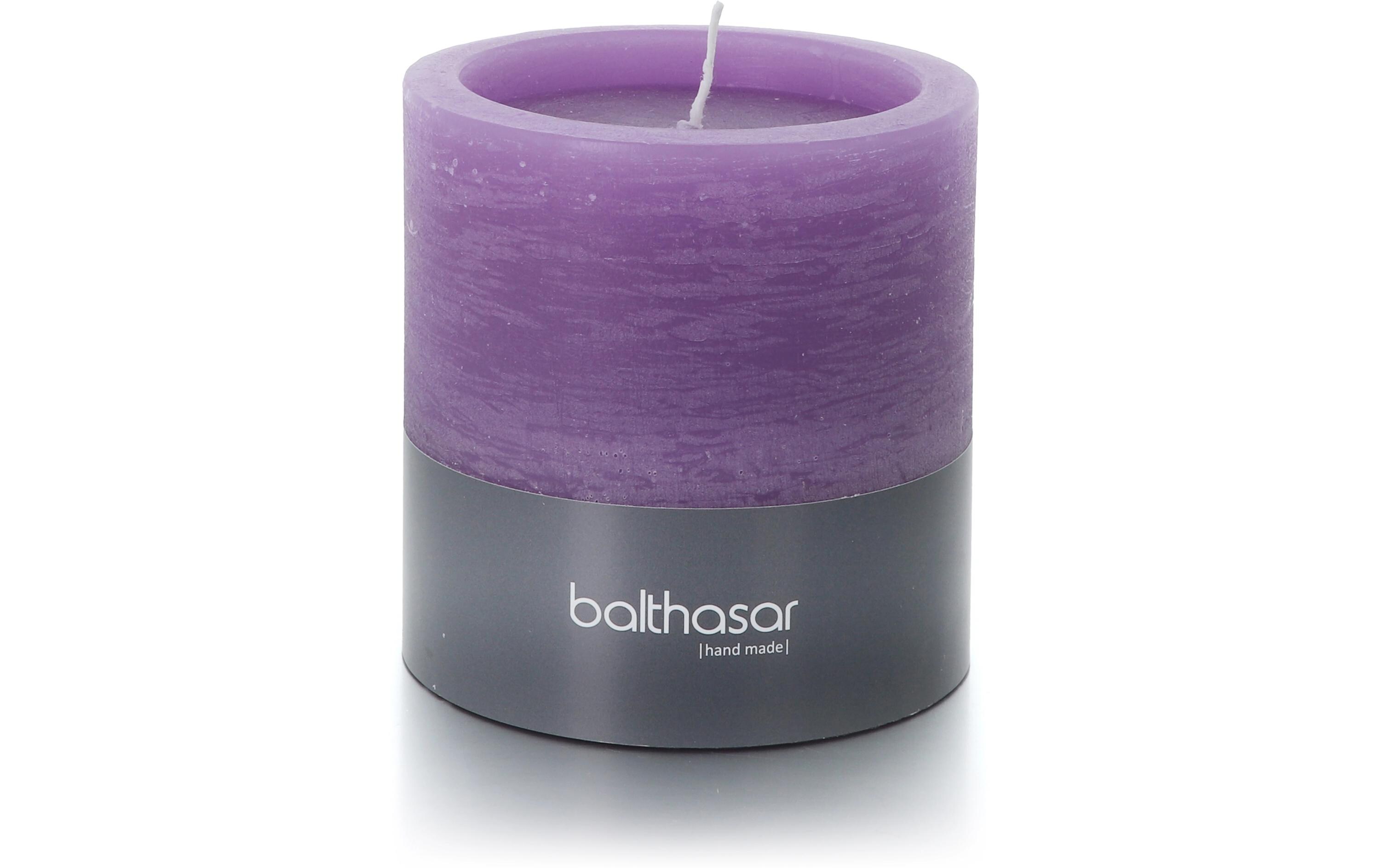 balthasar Kerze Rustico 10 cm x 10 cm, Flieder
