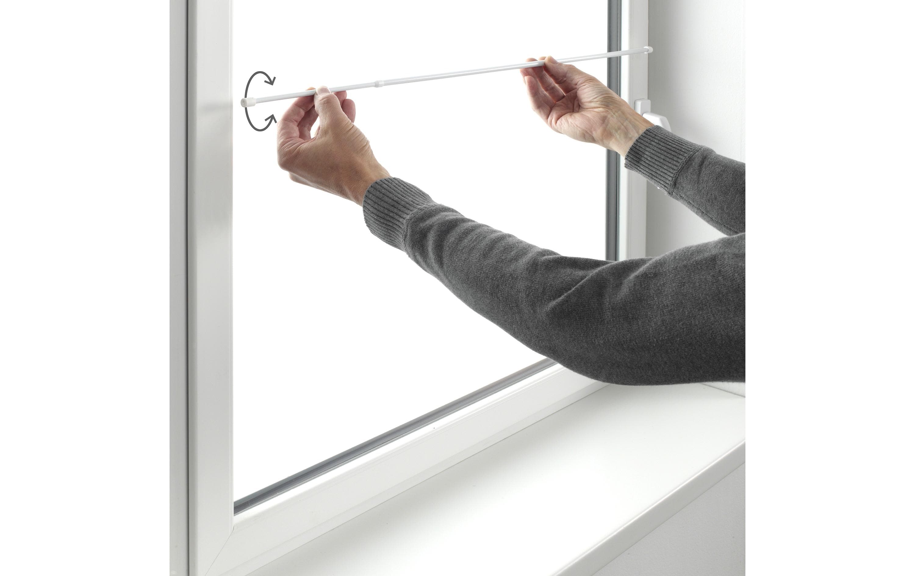 Gardinia Klemmstange 45-65 cm, Ø 8 mm Weiss, 2 Stück