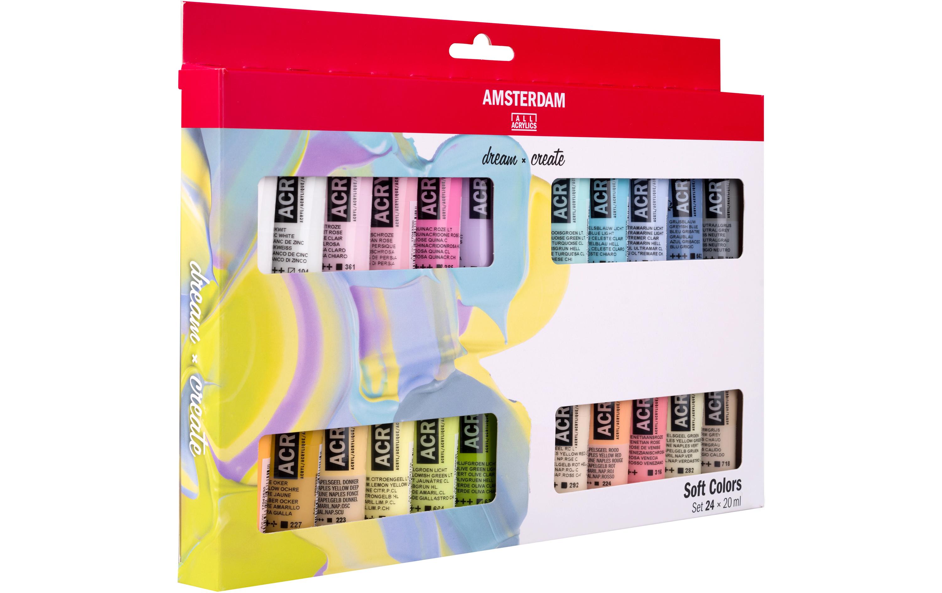 Amsterdam Acrylfarbe Set Soft Colors 24 Tuben à 20 ml