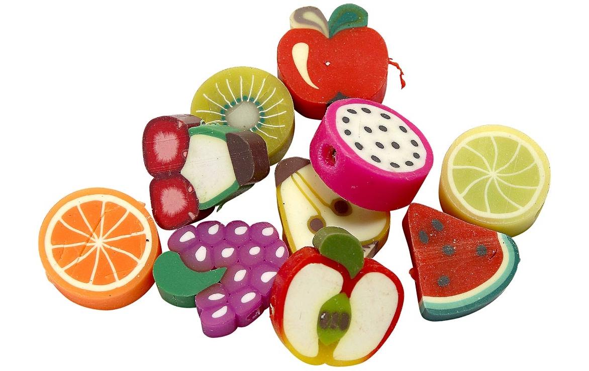 Creativ Company Perlen Ton Figurperlen 60 Stück, Frucht Creativ Company Perlen Ton Figurperlen 60 Stück, Frucht