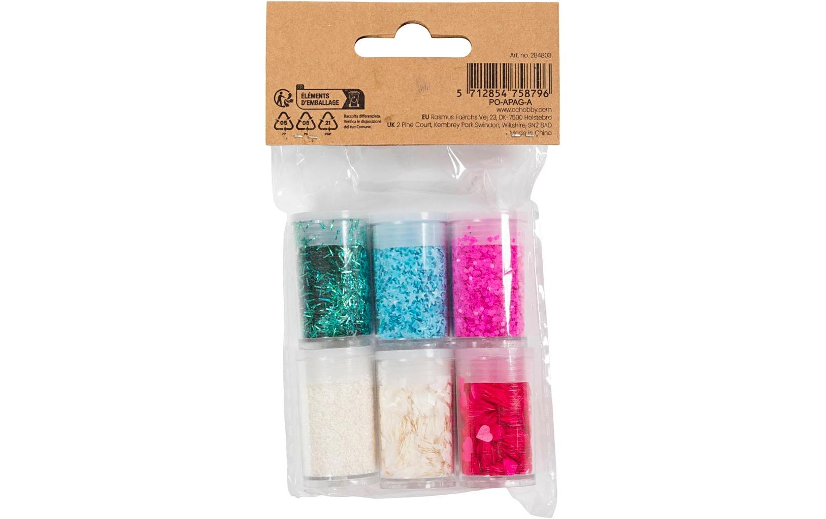 Creativ Company Glitzerset Mehrfarbig, 6 x 5 g