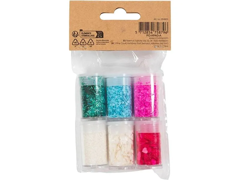 Creativ Company Glitzerset Mehrfarbig, 6 x 5 g